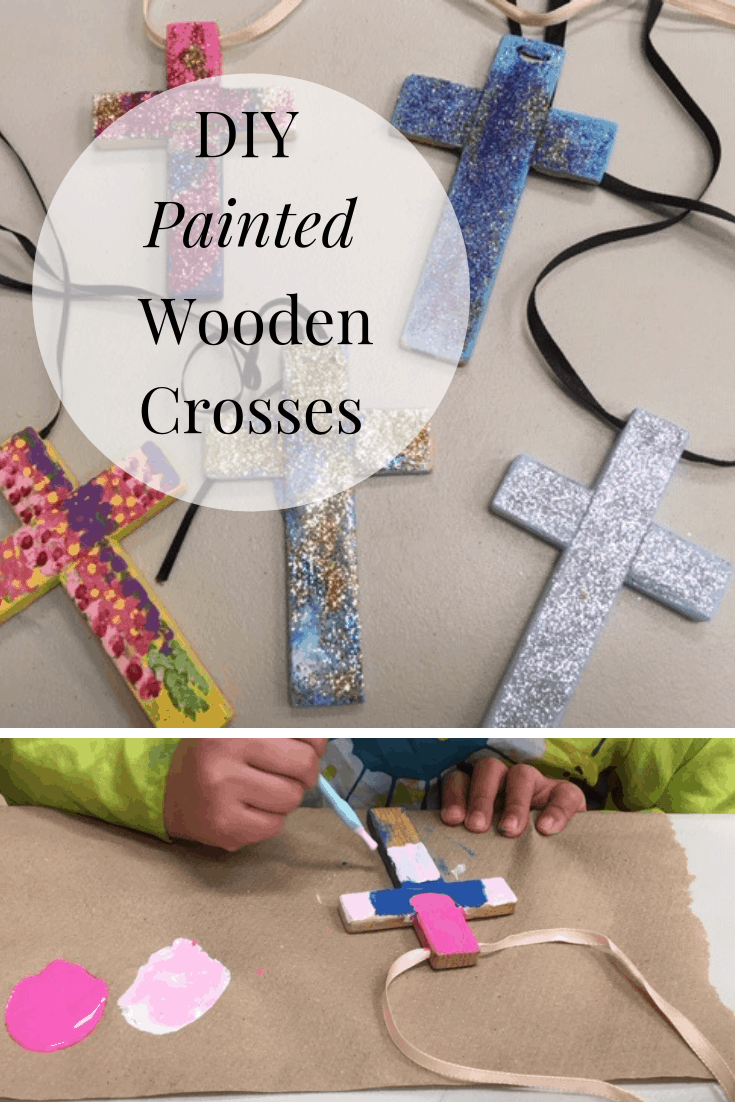 painted wooden cross craft for kids