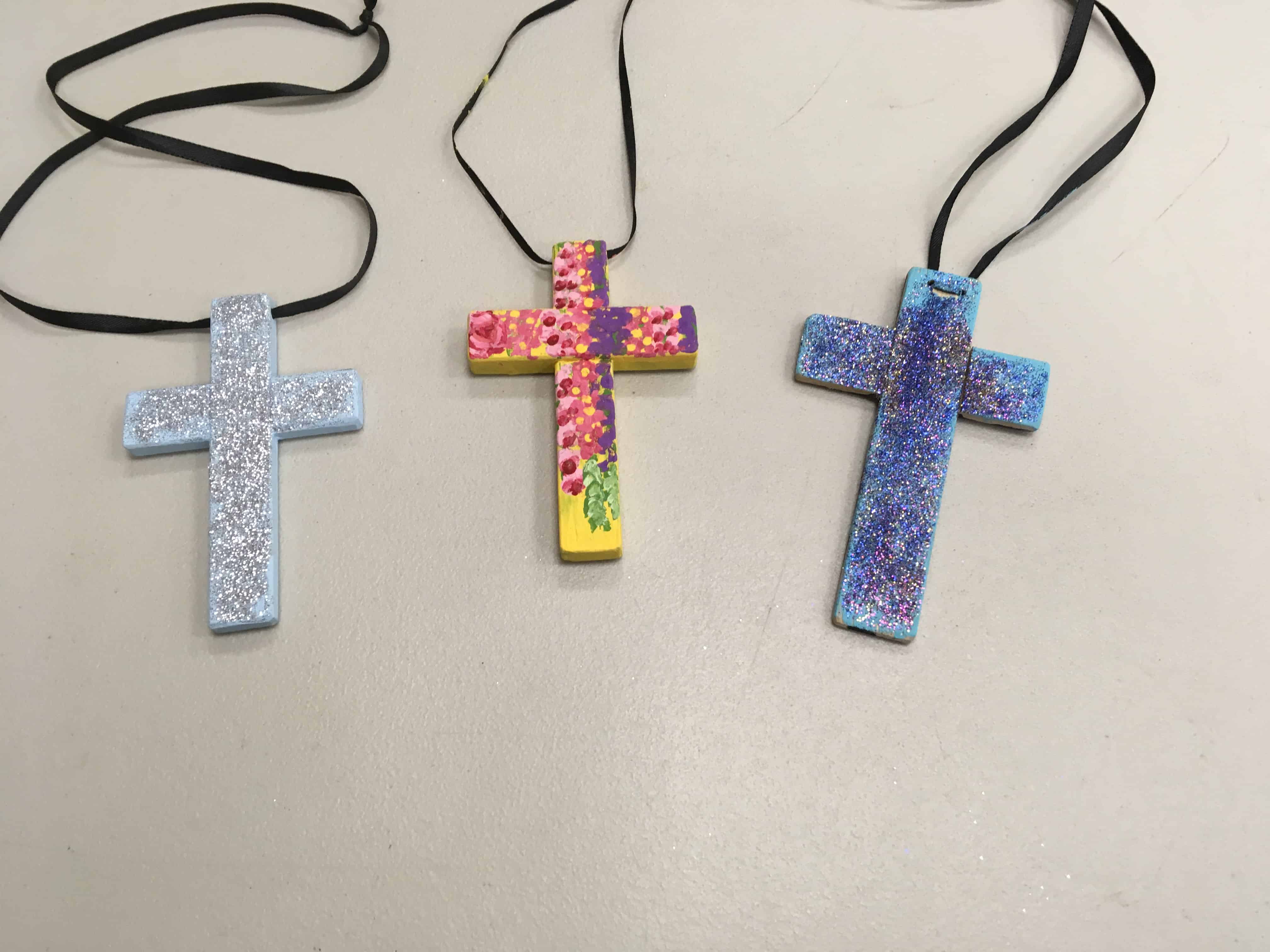 painted wooden cross craft