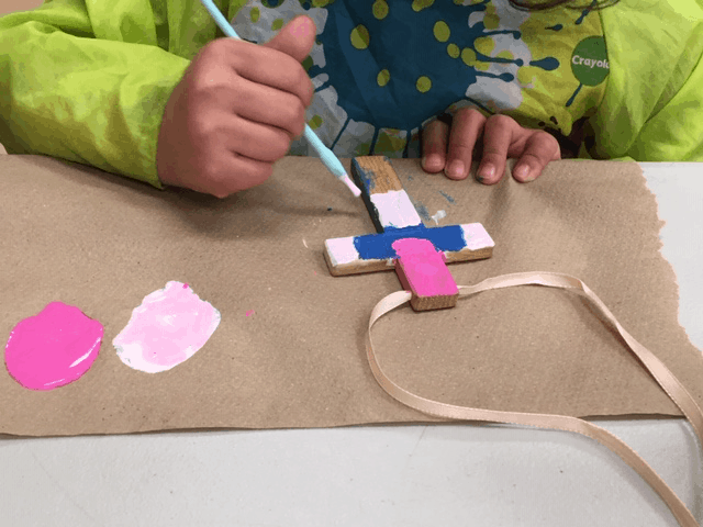 painted wooden cross craft