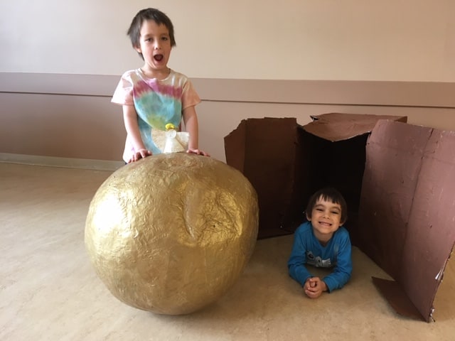 paper mache empty tomb Easter craft for kids