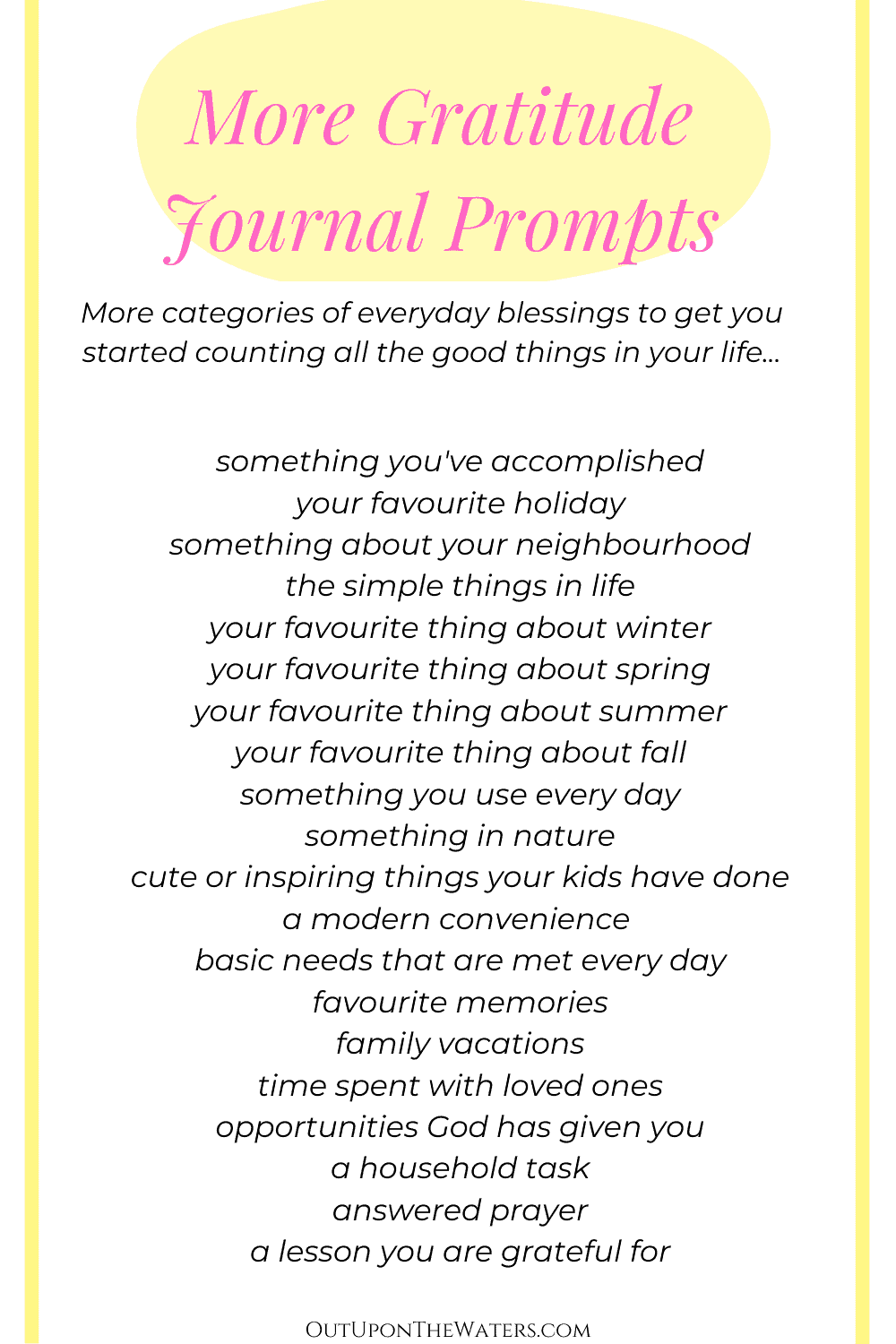 Gratitude Journal Prompts - Out Upon the Waters