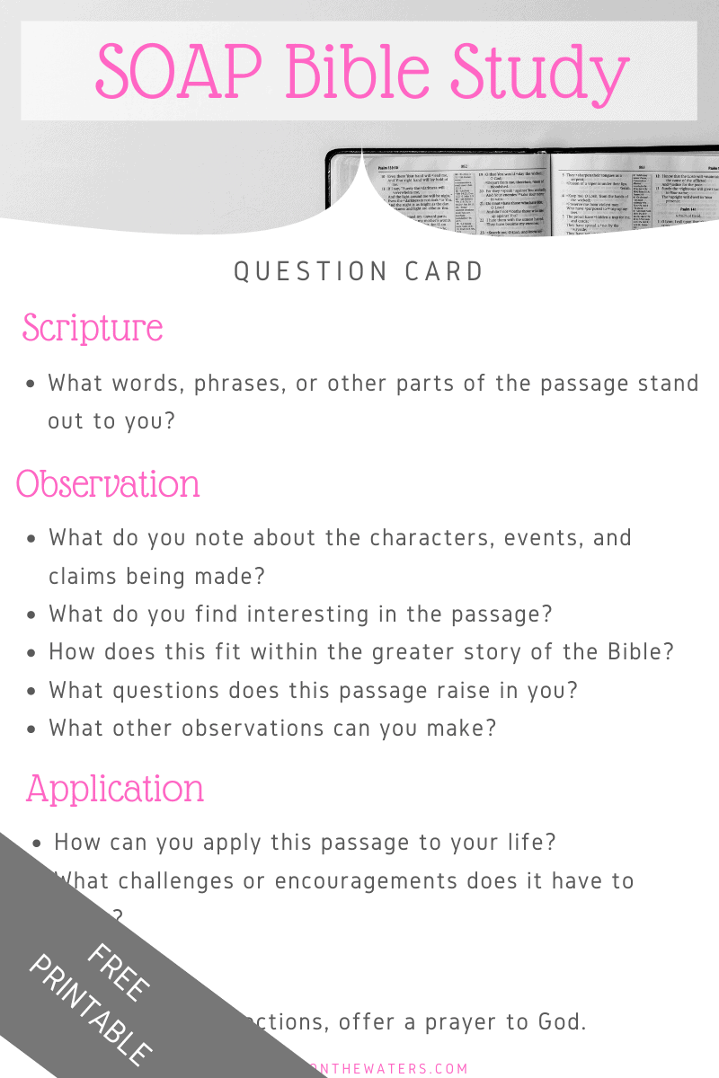 SOAP Bible Study Method Questions
