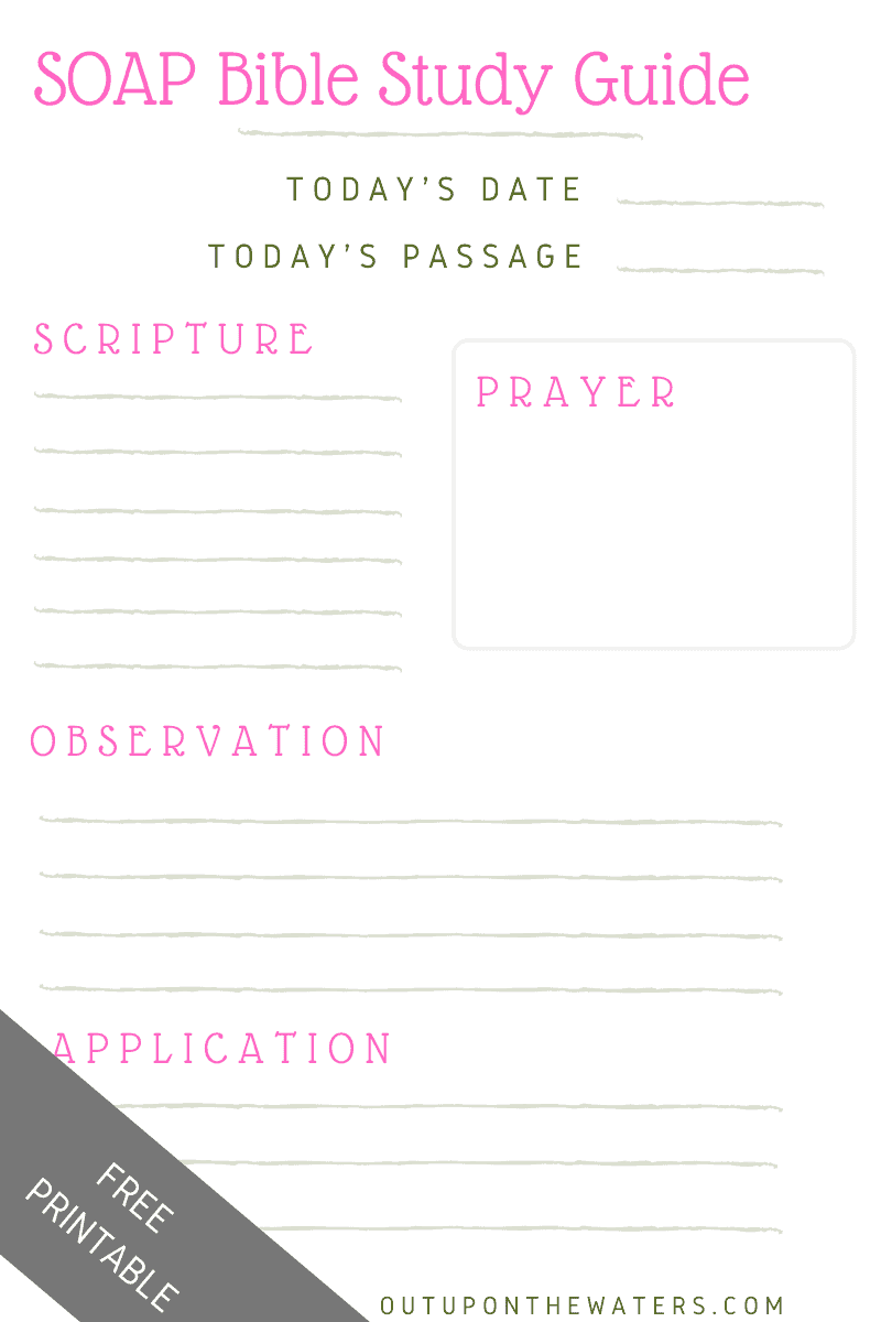 SOAP Bible Study Method free printable
