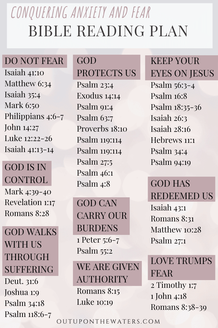 Bible verses for anxiety reading plan