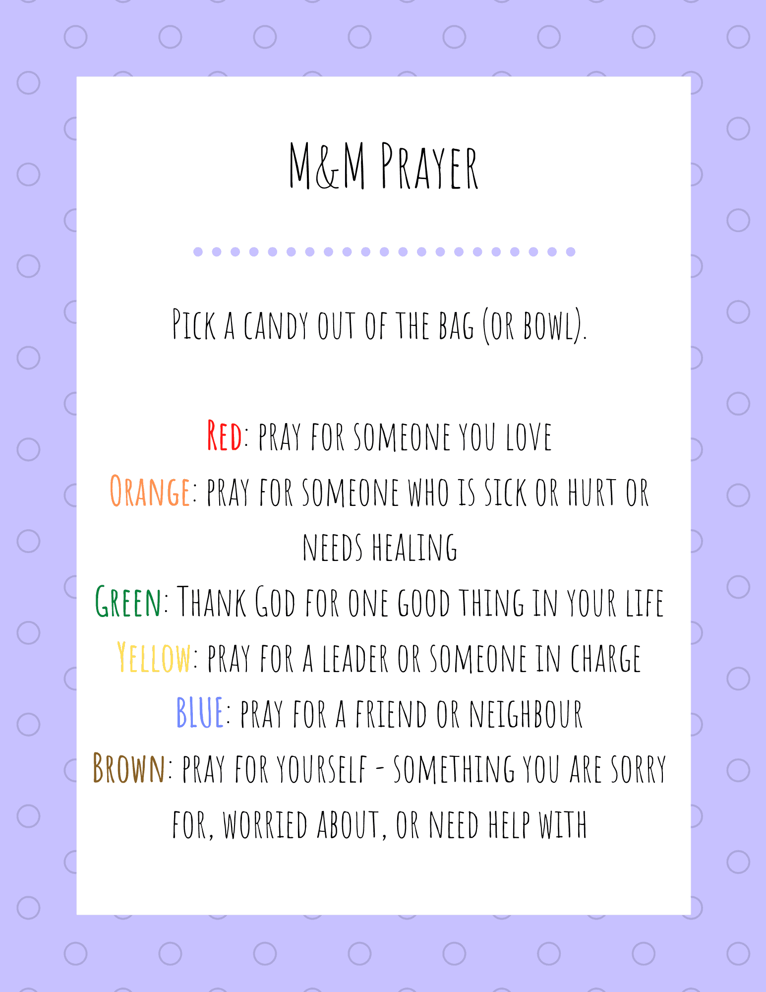 The Skittles Prayer + Other Candy Prayers for Kids - Out Upon the Waters