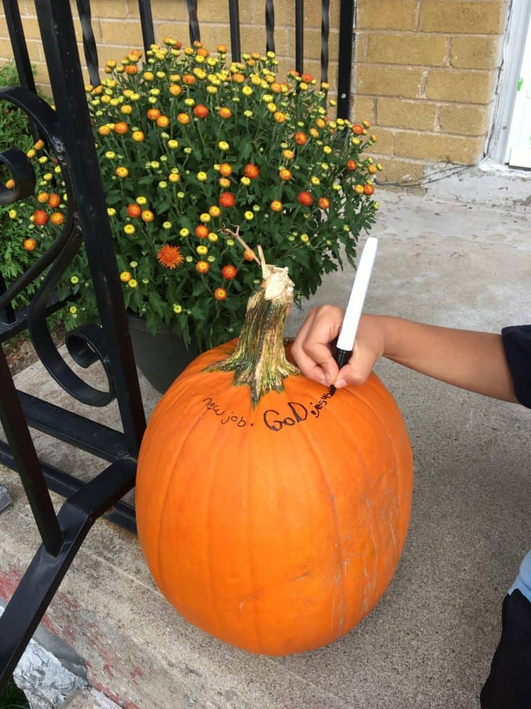 pumpkin on a doorstep