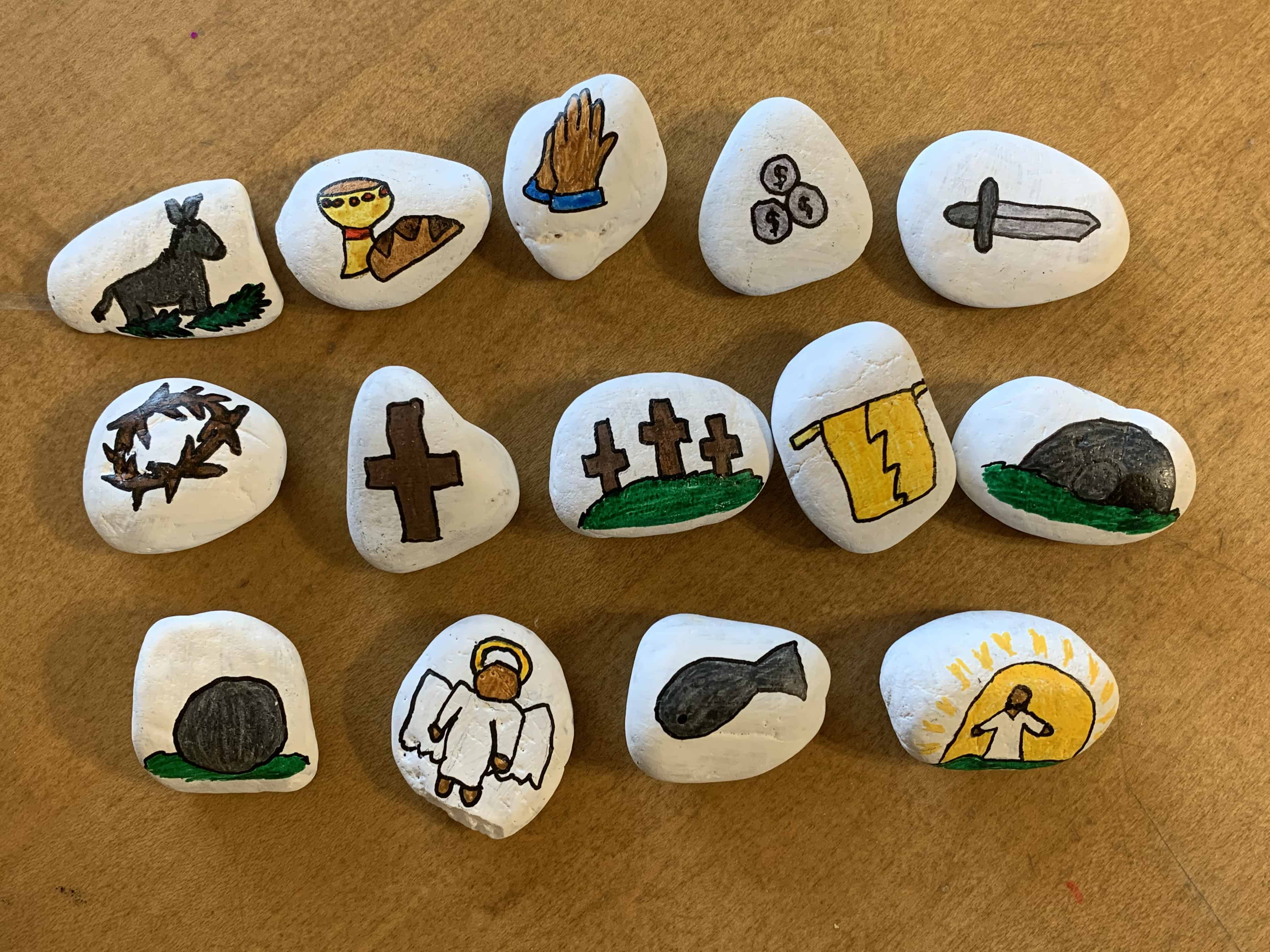 Easter story stones