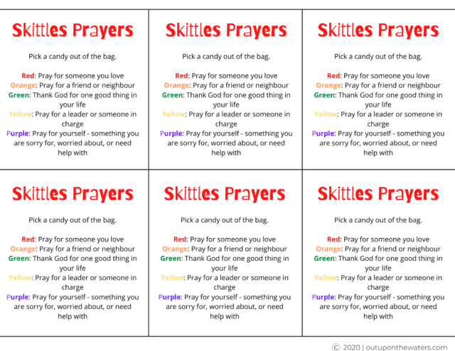 The Skittles Prayer + Other Candy Prayers for Kids - Out Upon the Waters