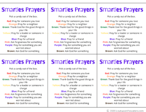 Smarties prayer printable