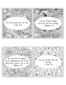 Bible Verse Coloring Bookmarks Graphic by SummerEllenDesigns