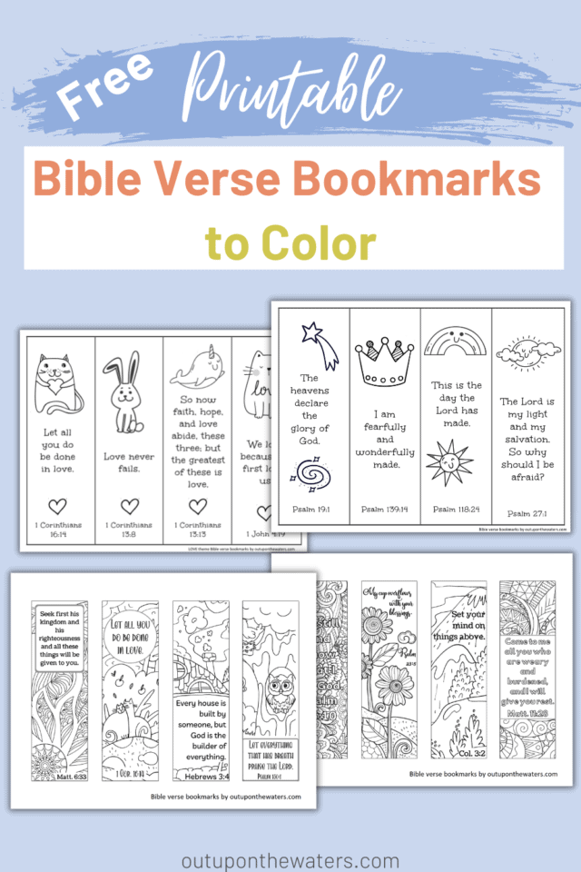 Free Printable Bible Verse Bookmarks to Color - Out Upon the Waters