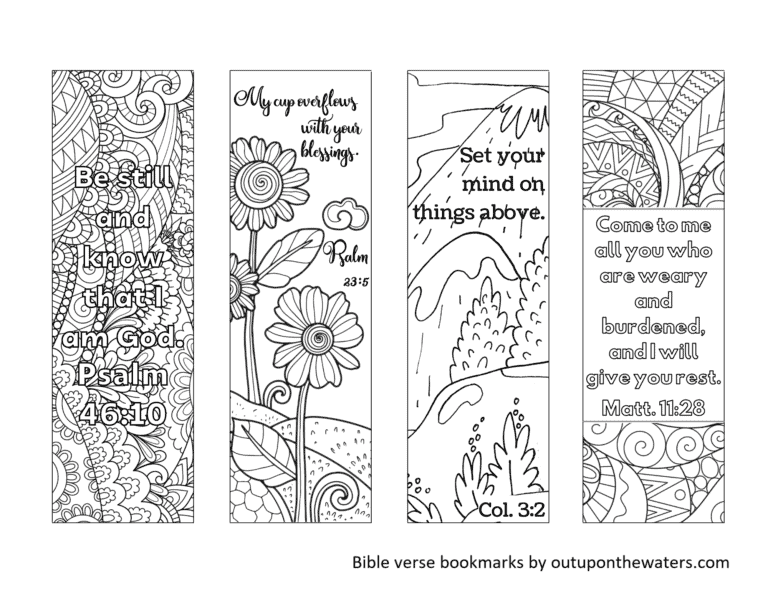 Free Printable Bible Verse Bookmarks to Color - Out Upon the Waters