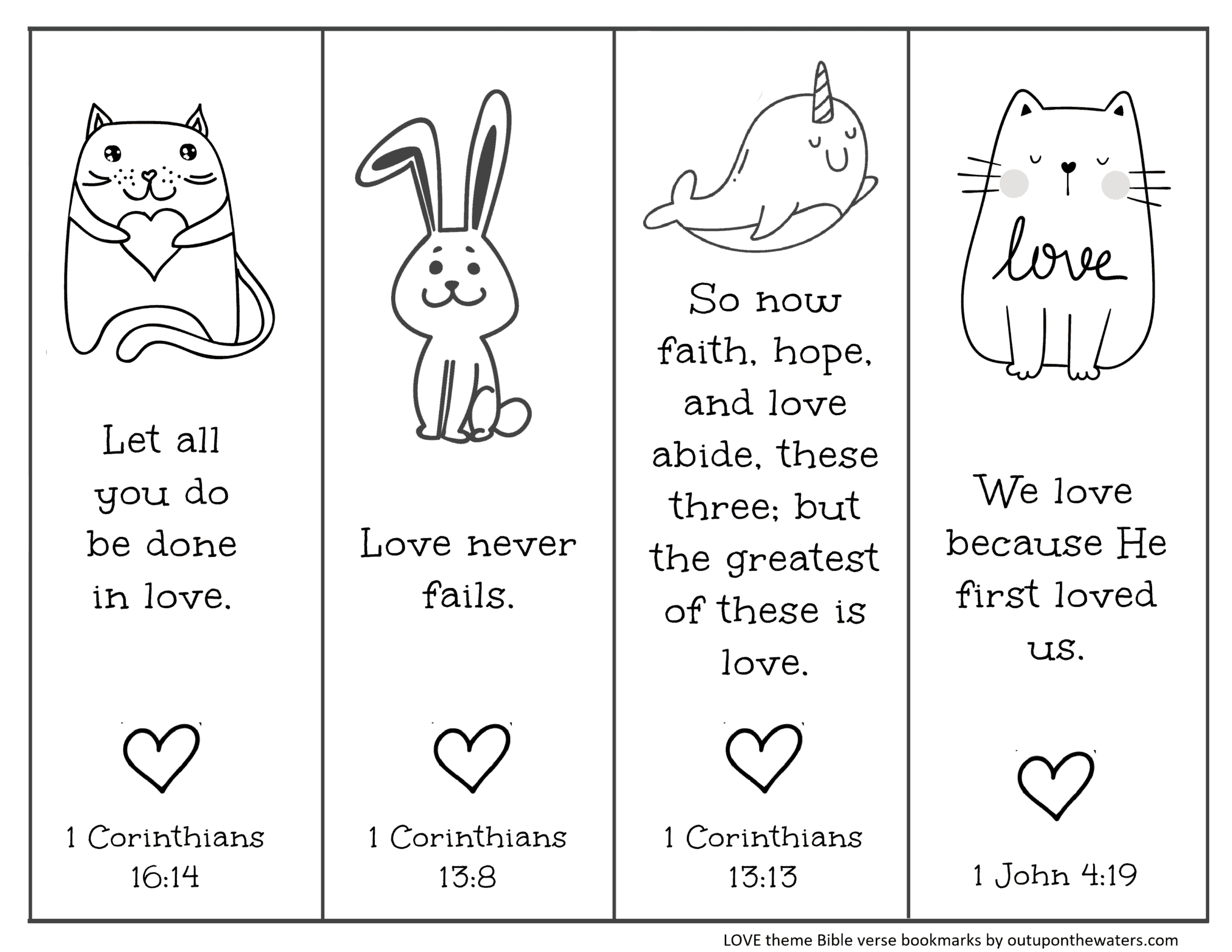 Free Printable Bible Verse Bookmarks to Color Out Upon the Waters