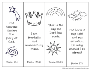 free printable bible verse bookmarks to color out upon the waters