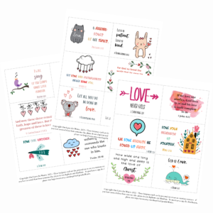 Scripture note cards for kids - Bible verses about love
