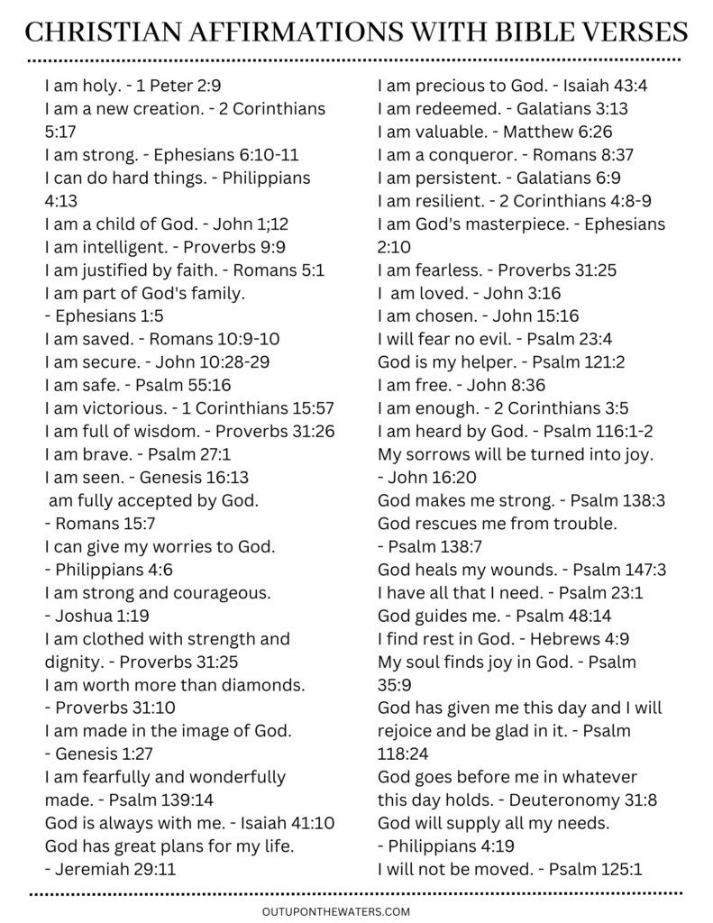 52 Biblical Affirmations to Remind You of Who God Says You Are - Out ...