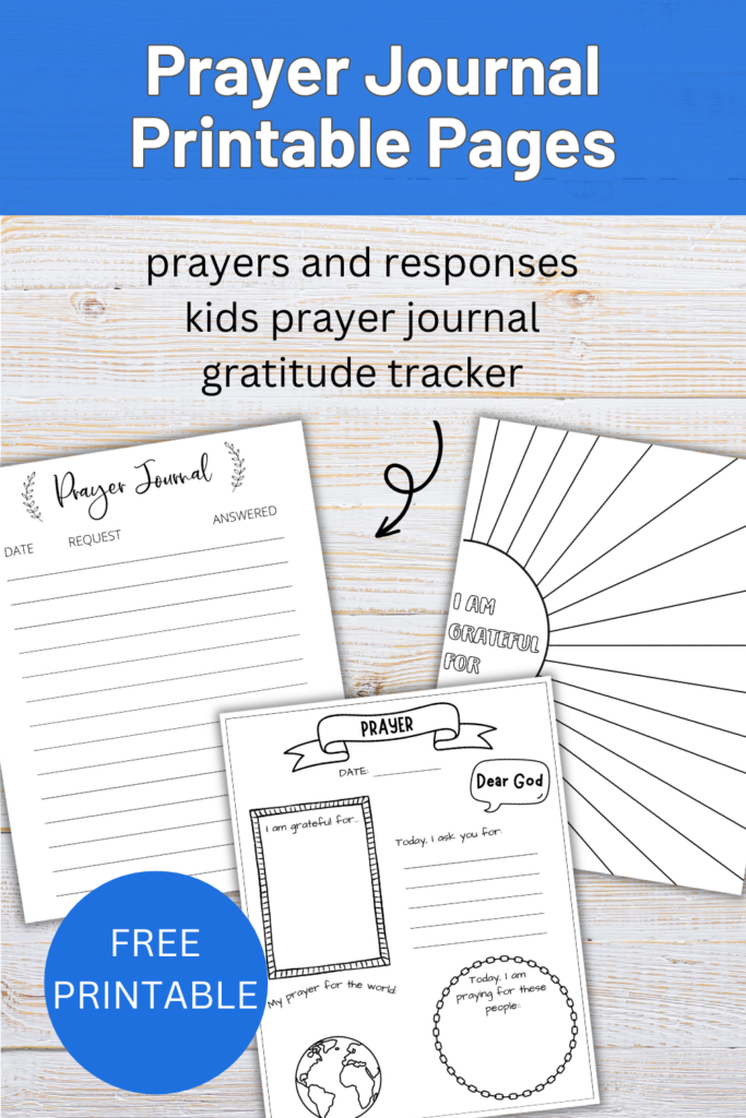 free printable prayer journal for children, youth, and families