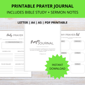 printable prayer journal