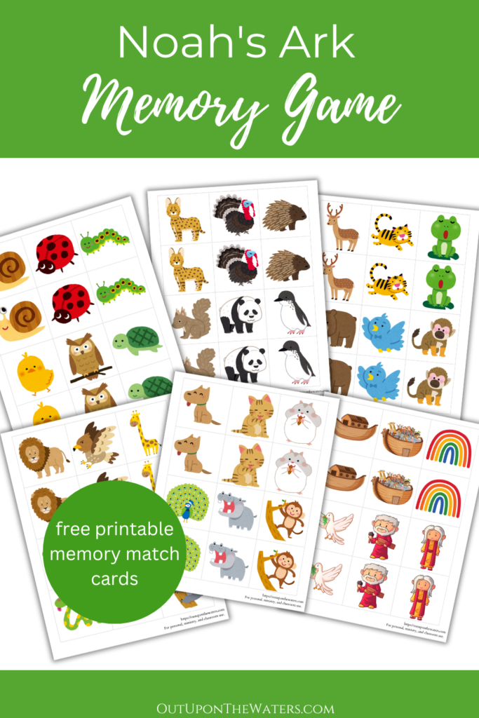 Noah's Ark memory match card game