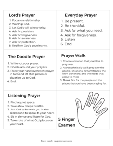 prayer model cards printable