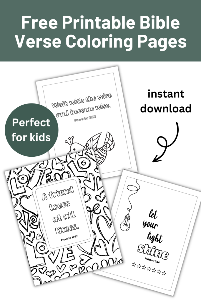 free printable Bible verse coloring sheets for kids