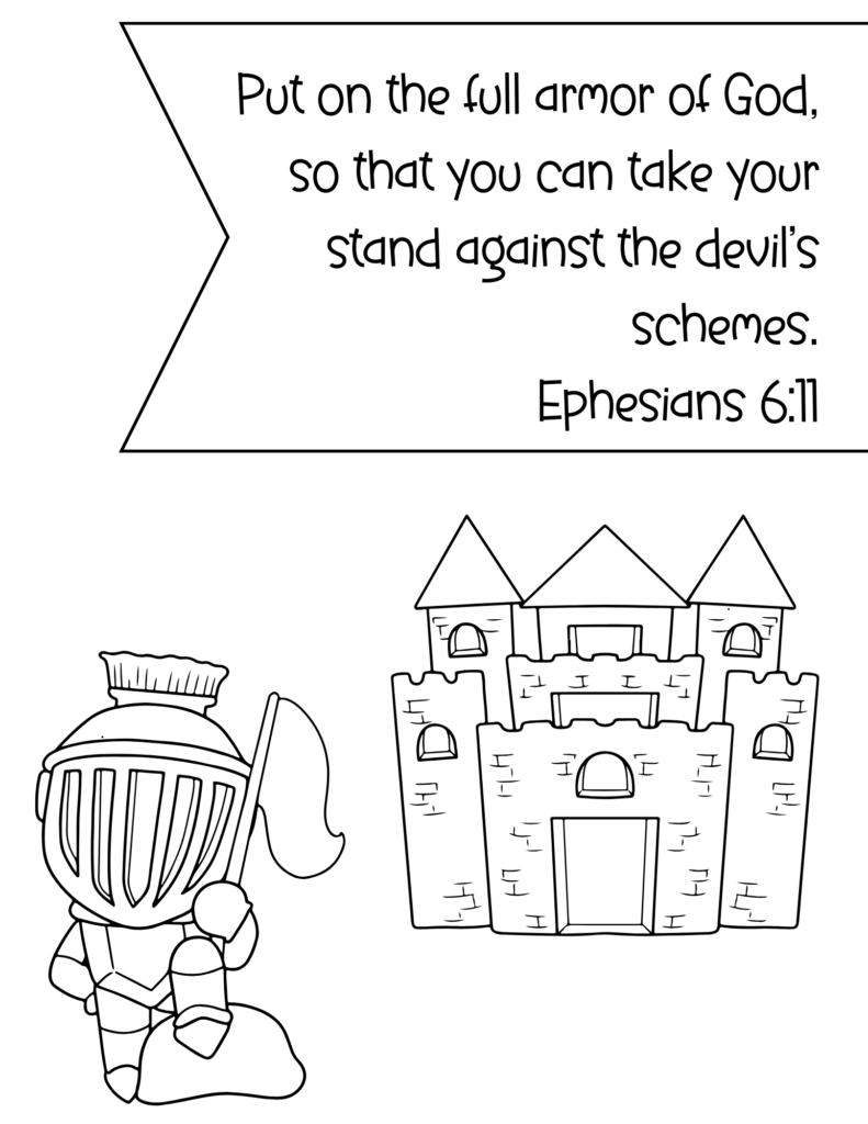 full armor of god coloring page