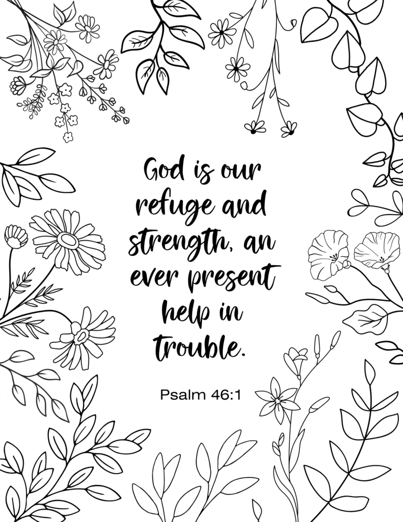 Psalm 46 Bible Verse Coloring Page