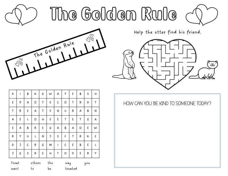 Golden Rule Worksheet for Kids - Out Upon the Waters