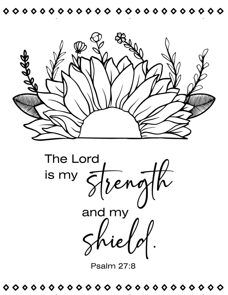 Psalm 27 Bible Verse Coloring Page