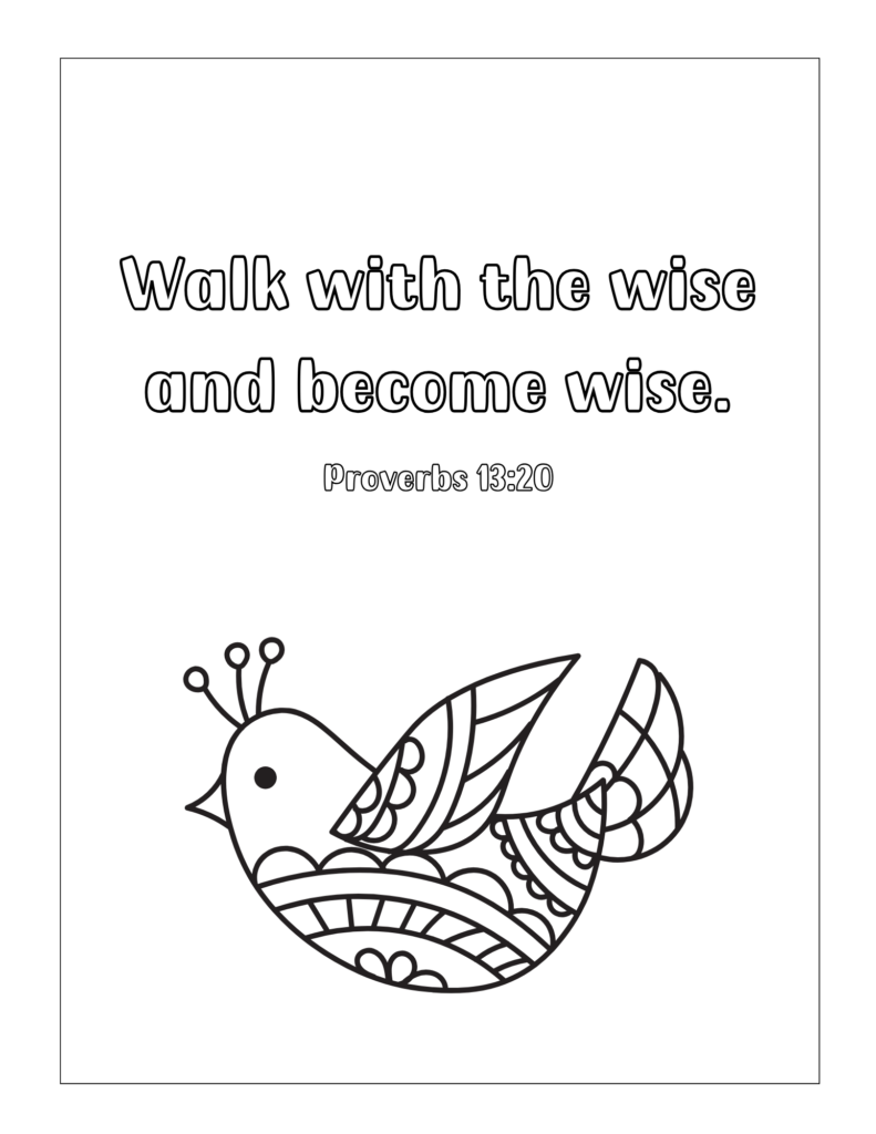 Bible verse coloring page for kids