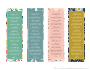 floral Psalm 23 bookmarks to print