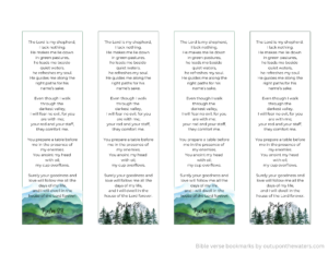 minimalist Psalm 23 printable bookmarks