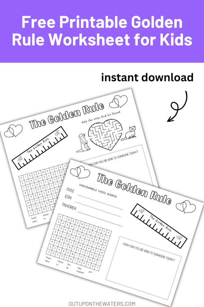 golden rule activity placement page for kids