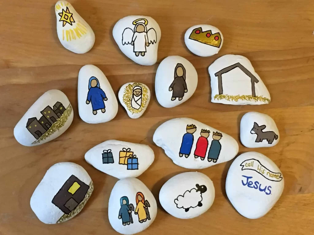 nativity story stones for Christmas