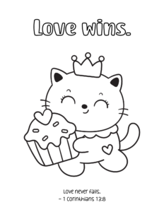 "Love wins" Bible verse coloring page
