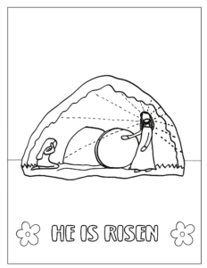 He is Risen Easter coloring page for kids