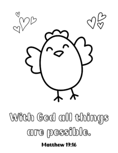 Christian Easter coloring page with Bible verse