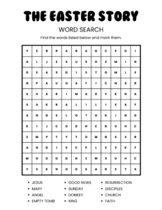 Christian Easter word search