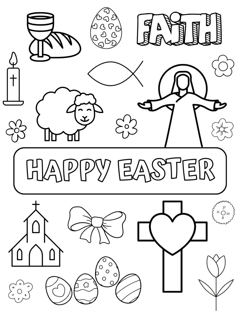 Free Printable Christian Easter Coloring and Activity Pages - Out Upon ...