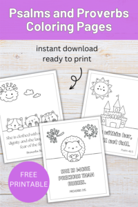 psalms and proverbs coloring pages: free printable for kids