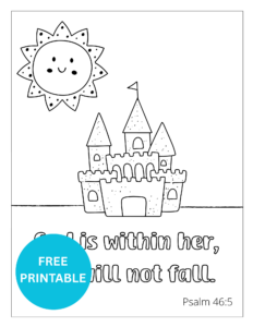psalm coloring page: God is within her, she will not fall