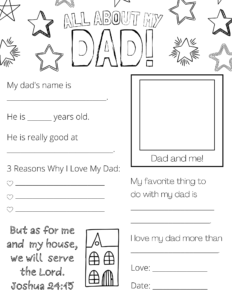 all about my dad printable coloring page