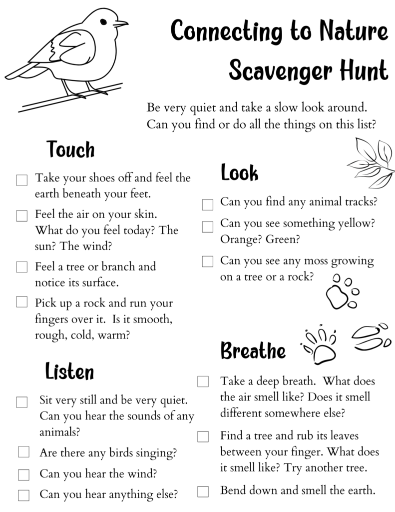 nature scavenger hunt for kids