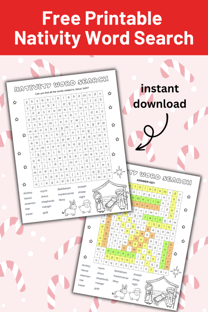 Christmas word search printable