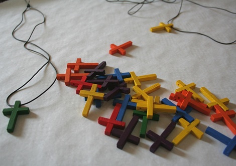 small crosses on a white background